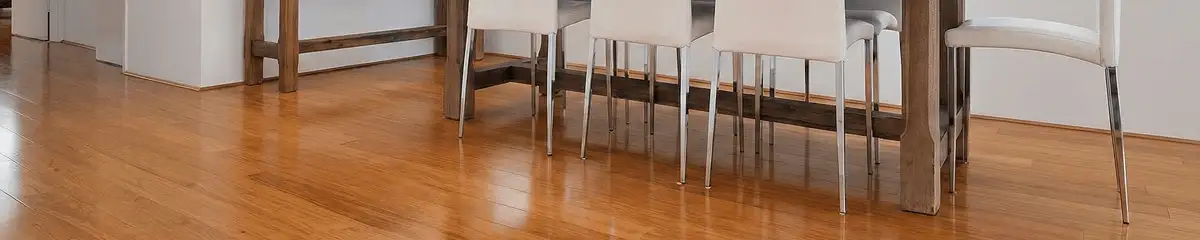 Professionally installed and refinished bamboo flooring in a residential home, showcasing smooth finish and natural wood tones in St Paul, MN