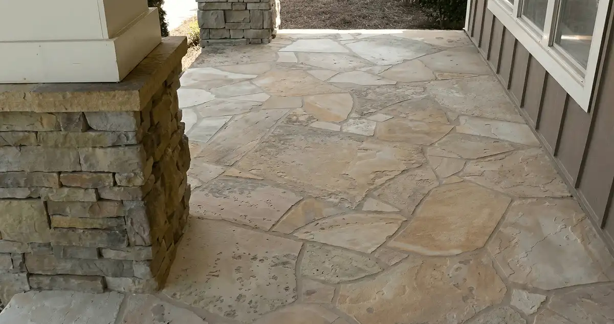 House entrance with professionally installed stone flooring in St Paul MN